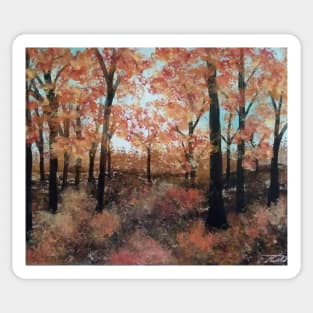 Autumn walk in the woods Sticker